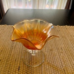 Vintage carnival glass compote